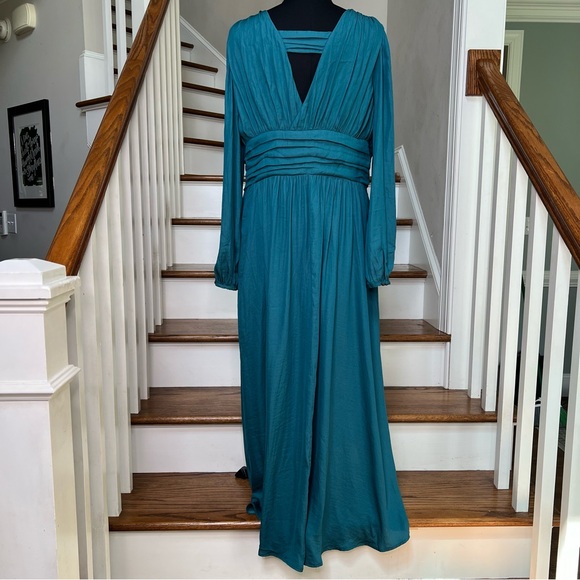 Anthropologie Gwendolyn Teal Maxi Dress NWT Size 14 - Picture 8 of 15